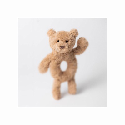 Jellycat Bartholomew Bear Ring Rattle USA | 03248QMXE